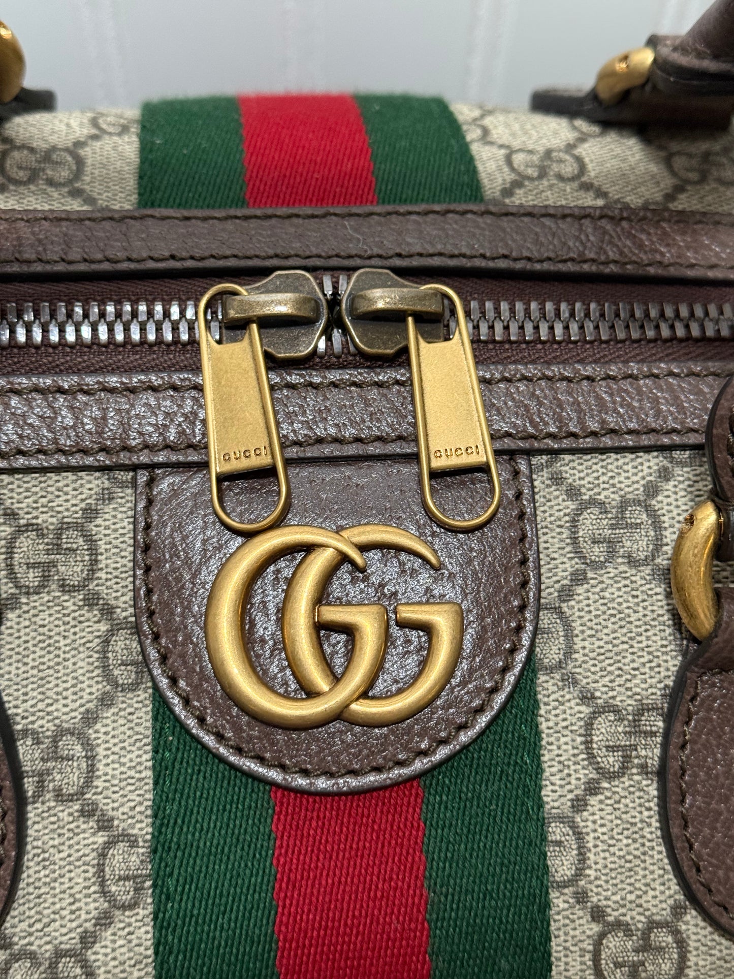 Gucci Ophidia GG Carry-On Supreme Beige Canvas Duffel/Luggage