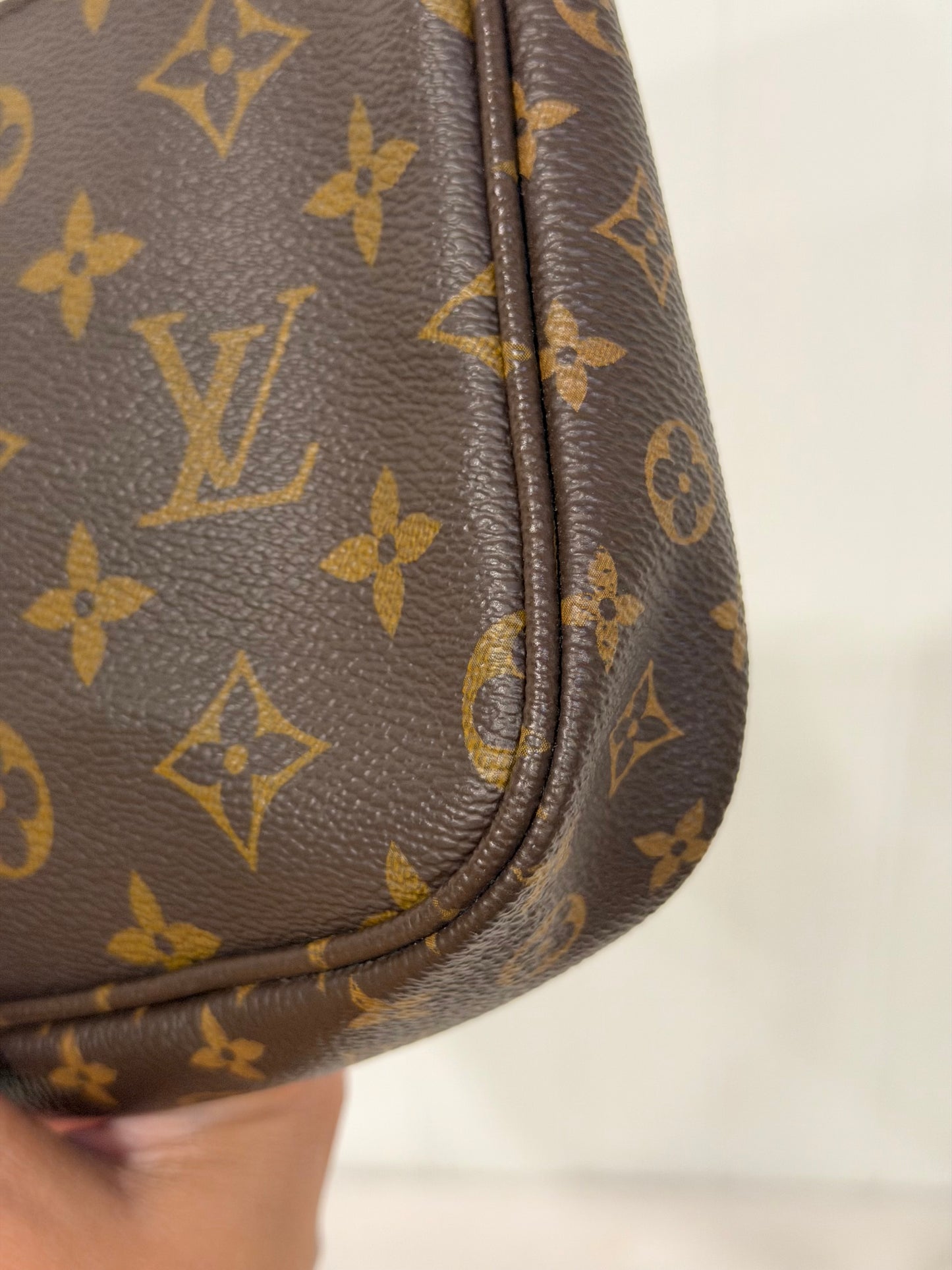 Louis Vuitton Multi Pochette Mono with Pink/Rose Adjustable Jacquard Strap