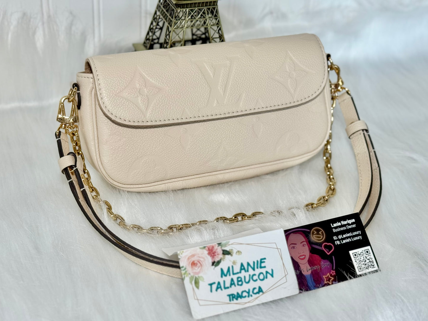 Louis Vuitton Ivy Wallet on Chain Cream Empreinte