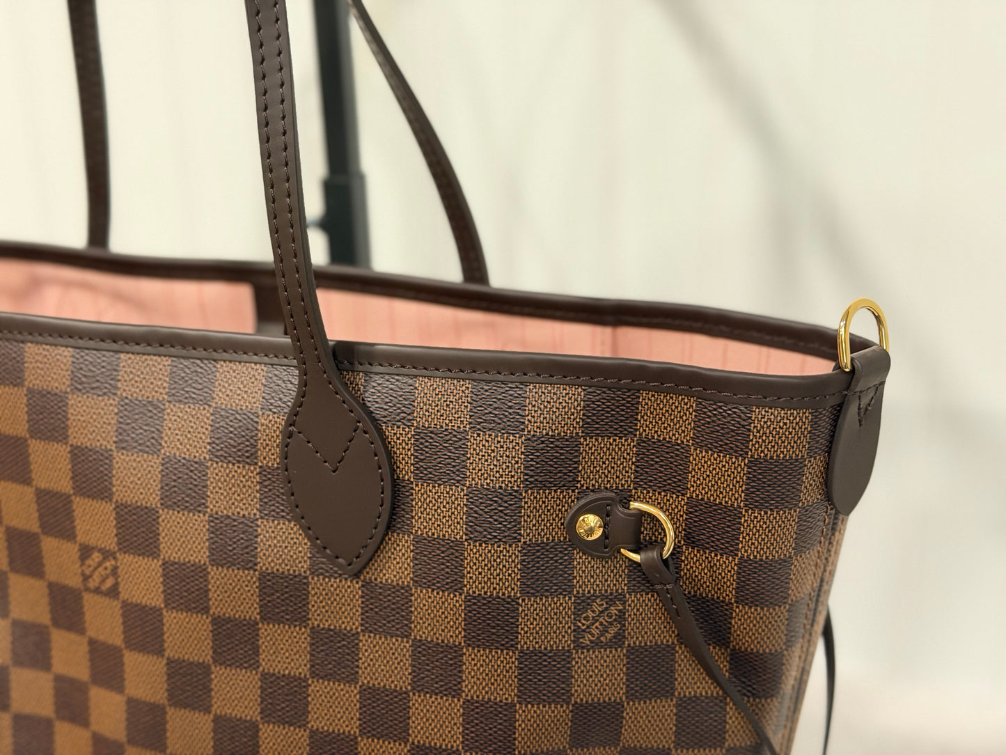 Louis Vuitton Neverfull MM Braided Damier Ebene Rose Quartz