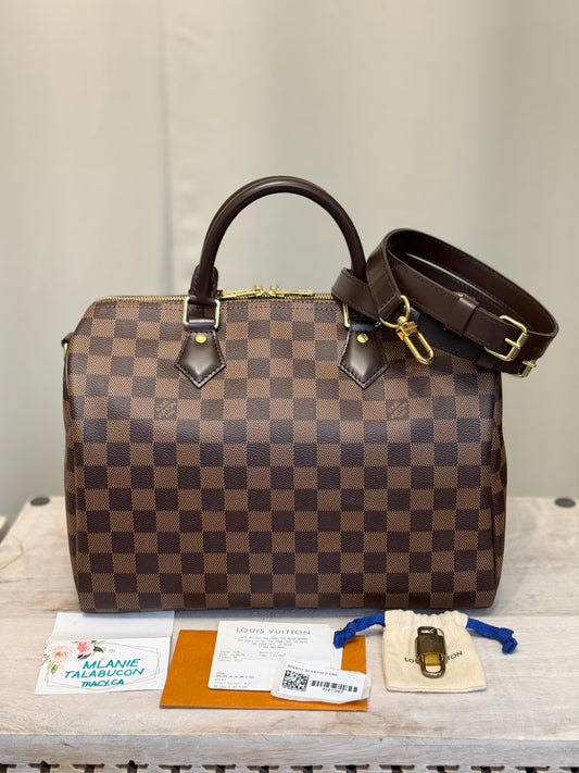 Louis Vuitton Speedy 30 Bandouliere Damier Ebene