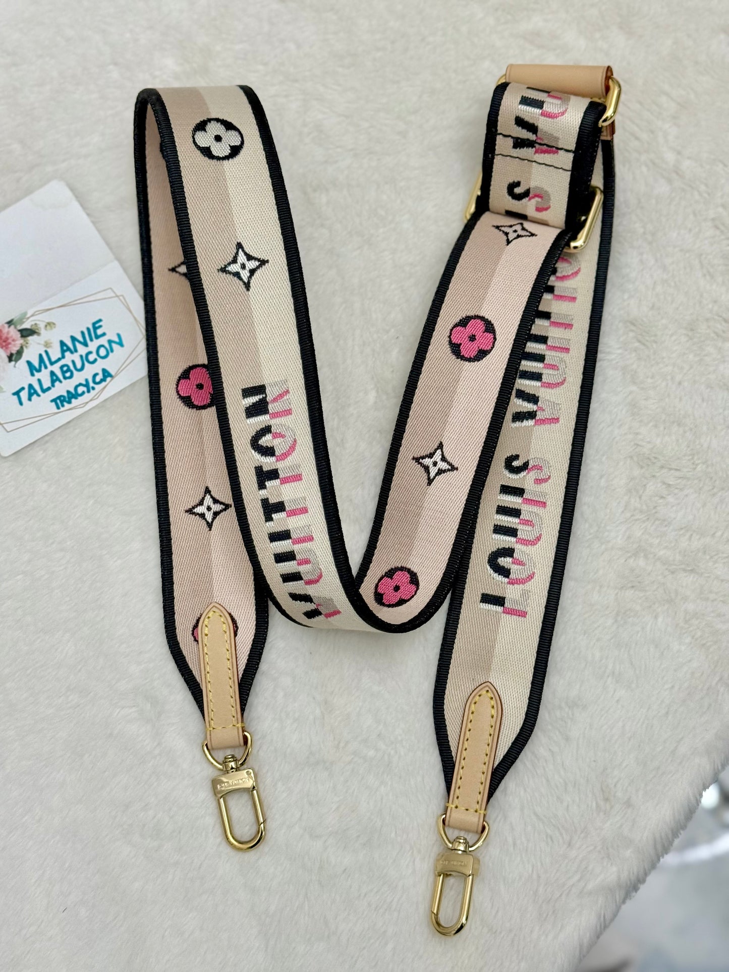 Louis Vuitton Speedy 20 Mono Black/Pink Adjustable Strap