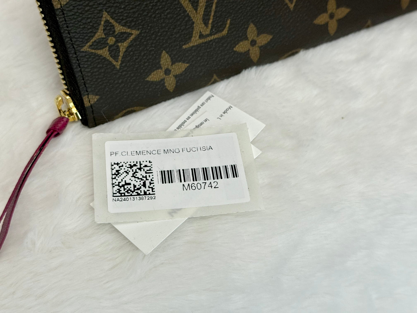 Louis Vuitton Clemence Mono Fuchsia Wallet