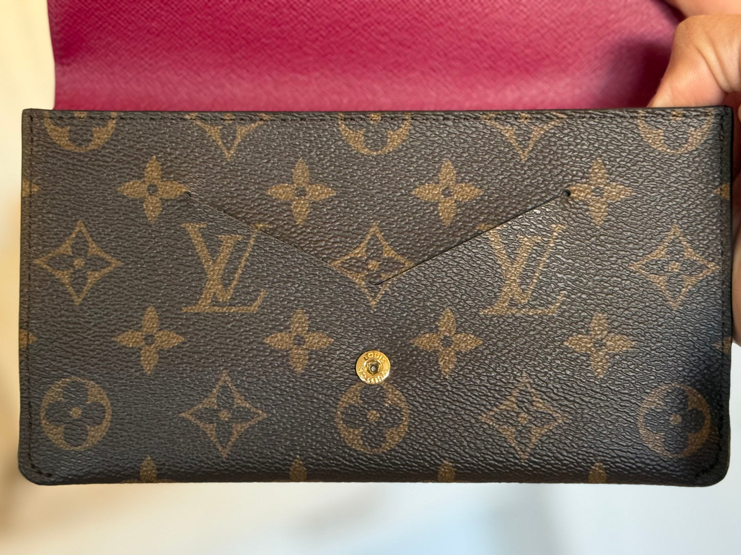 Louis Vuitton Jeanne Mono Fuchsia Wallet with Inserts