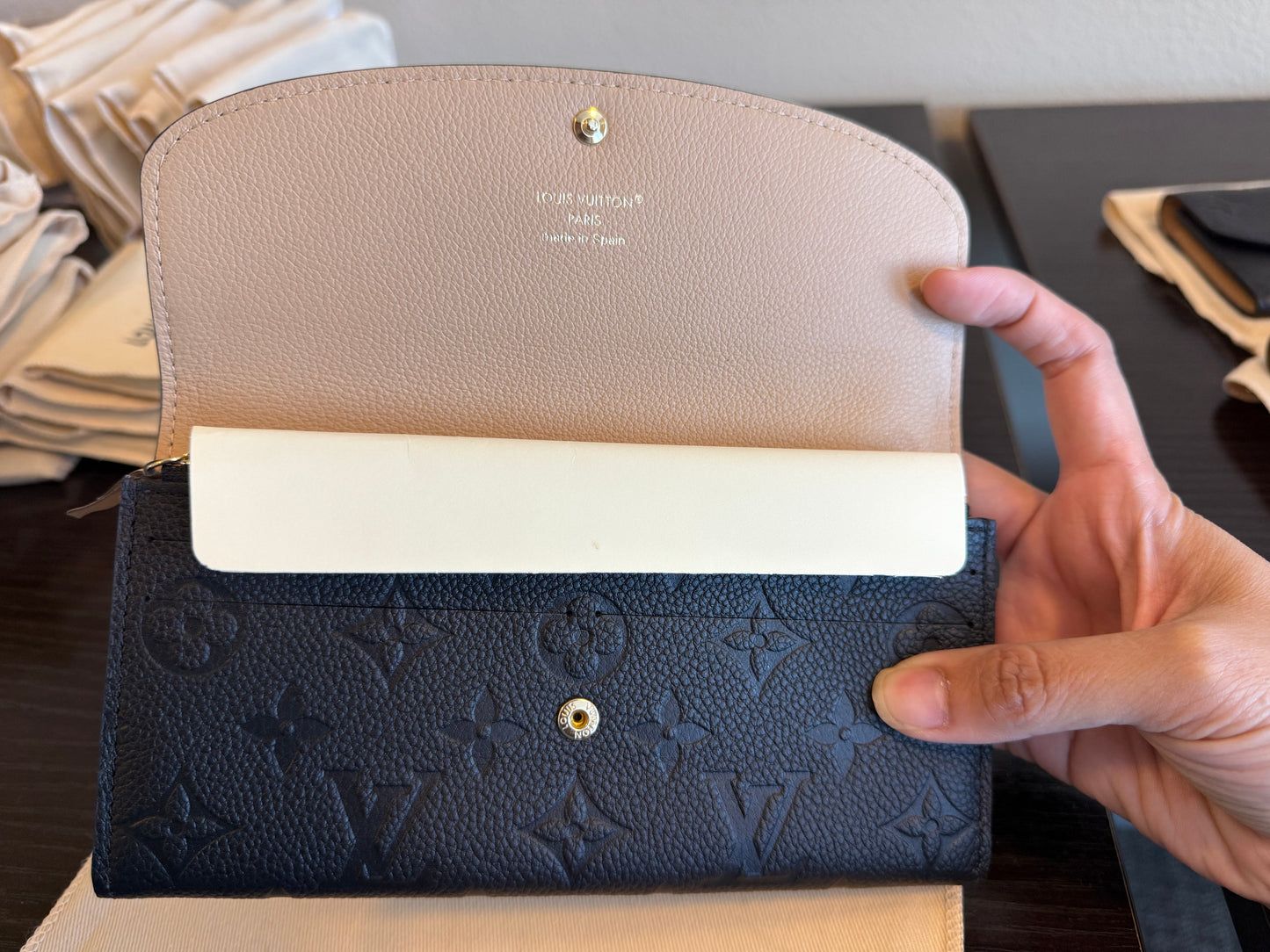 Louis Vuitton Emilie Black/Noir Empreinte Wallet