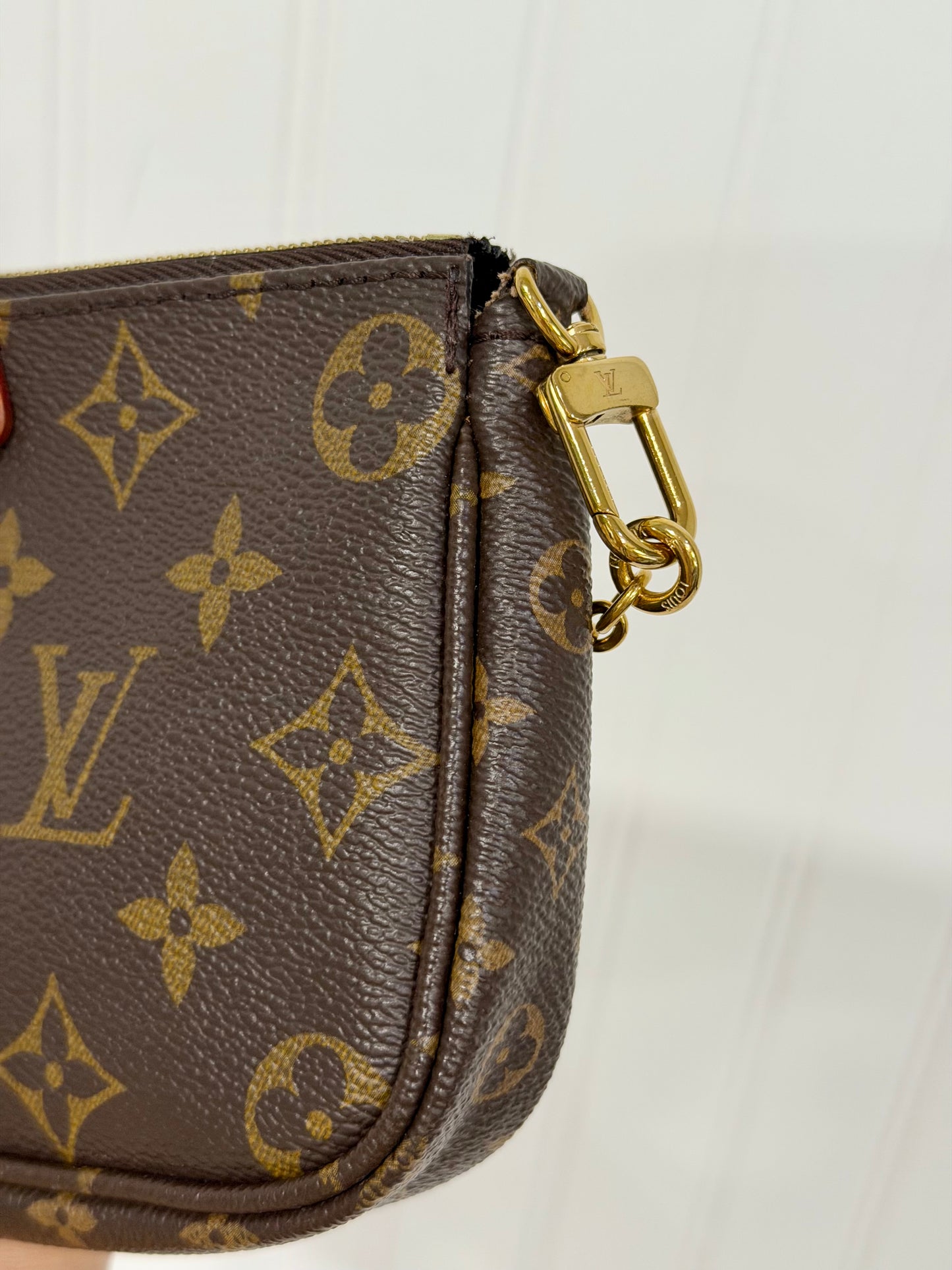 Louis Vuitton Multi Pochette Mono with Pink/Rose Adjustable Jacquard Strap