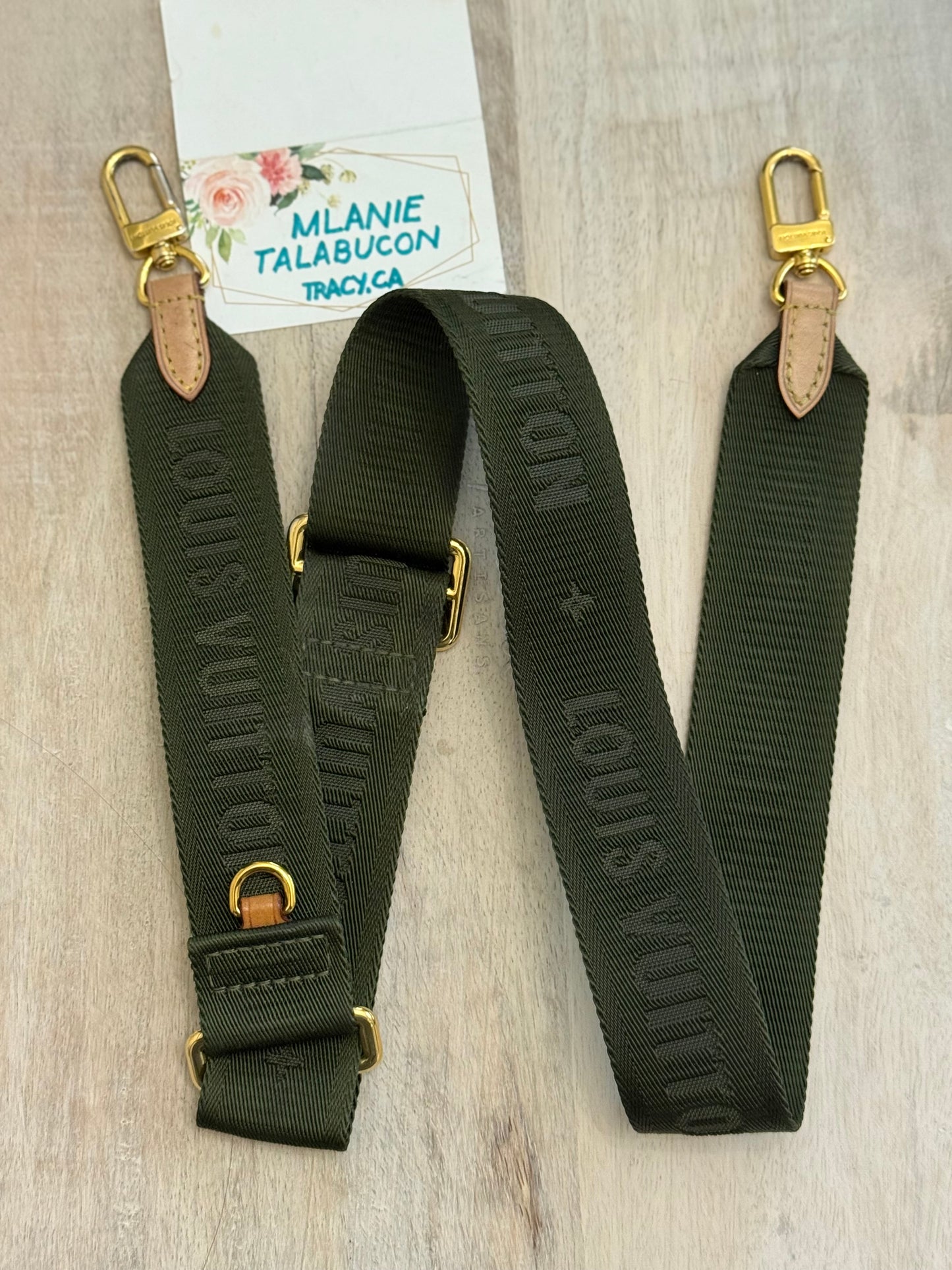 Louis Vuitton Jacquard Guitar Khaki Adjustable Strap