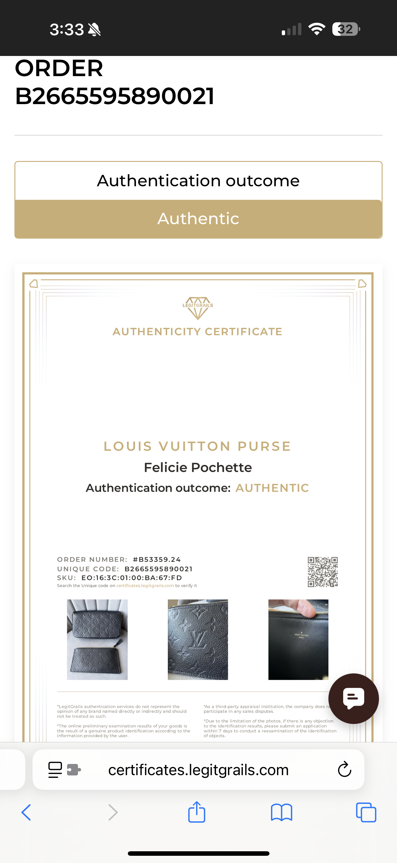 Louis Vuitton Felicie Pochette Black Empreinte