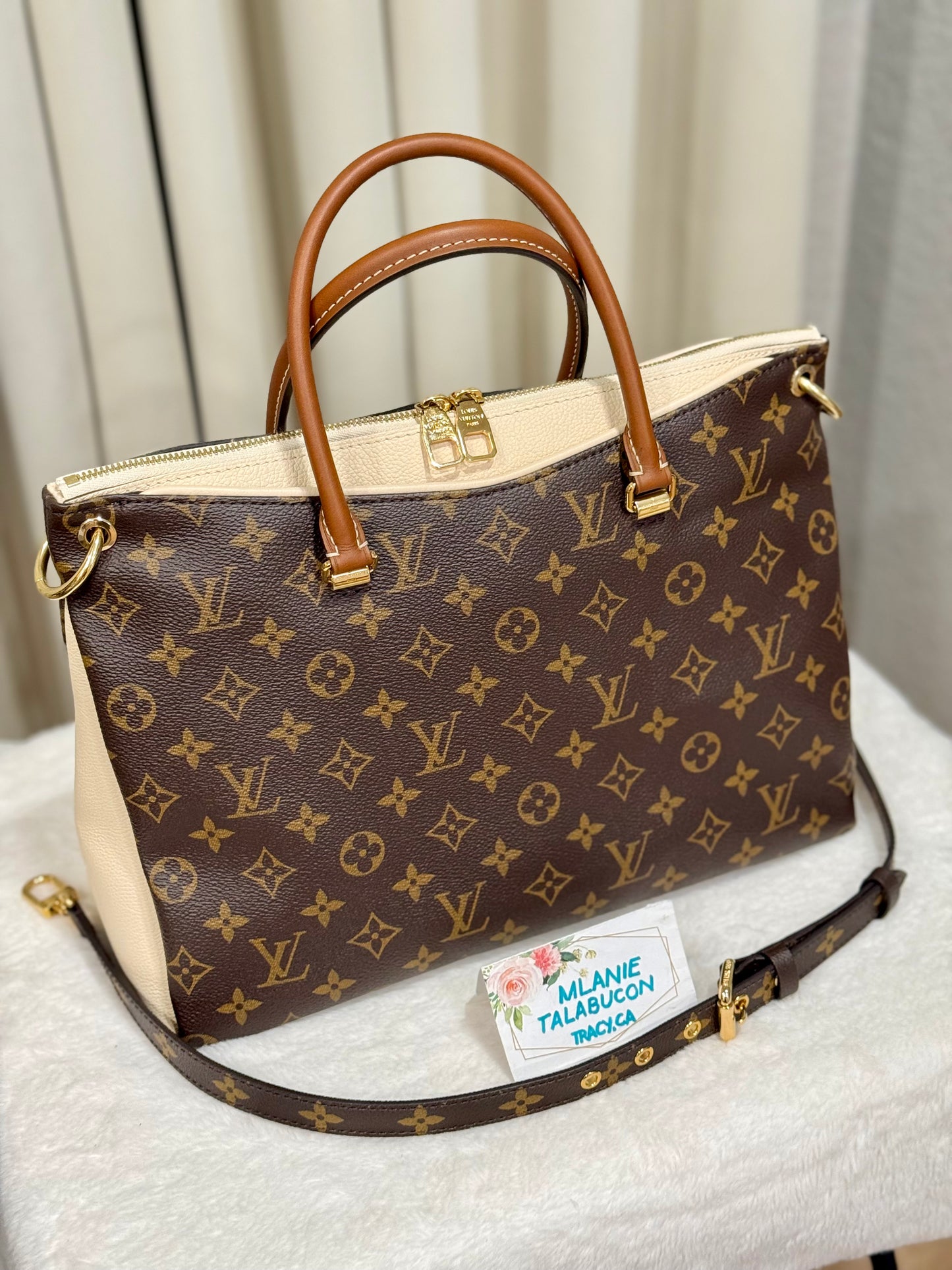 Louis Vuitton Pallas MM Cream Tote