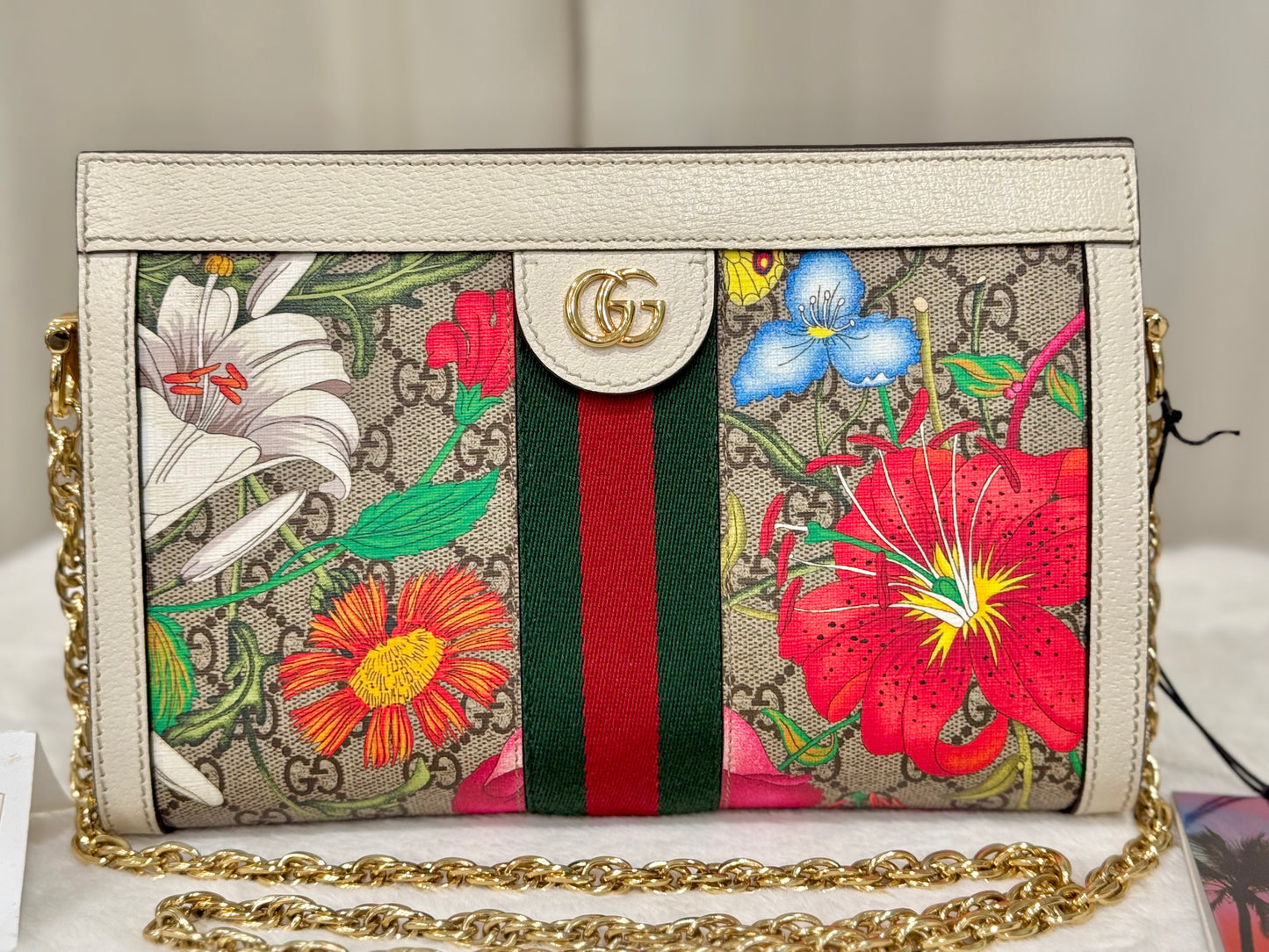Gucci GG Supreme Flora Ophidia Small Shoulder Bag 503877