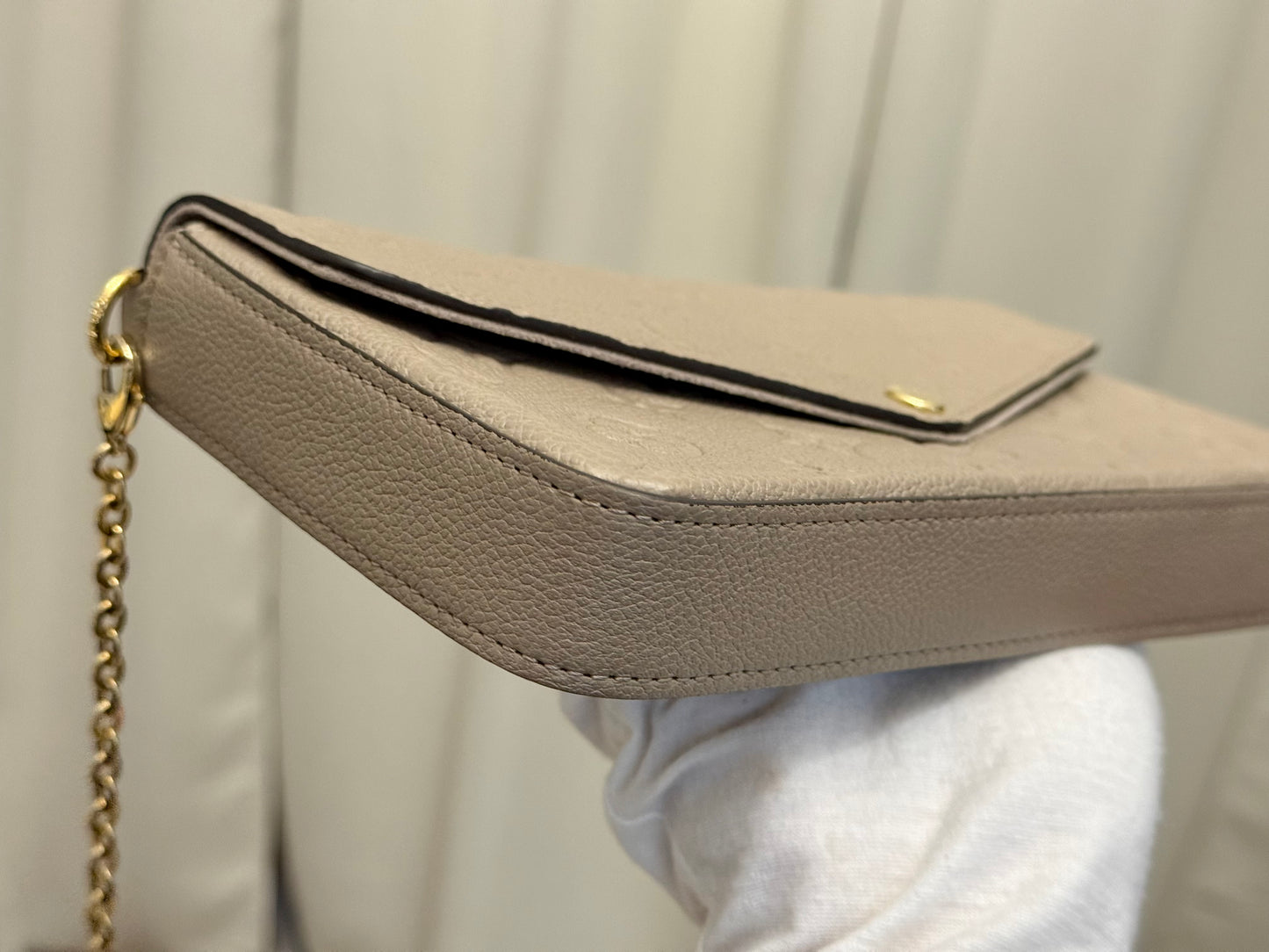 Louis Vuitton Felicie Pochette Empreinte Turtledove Full Set