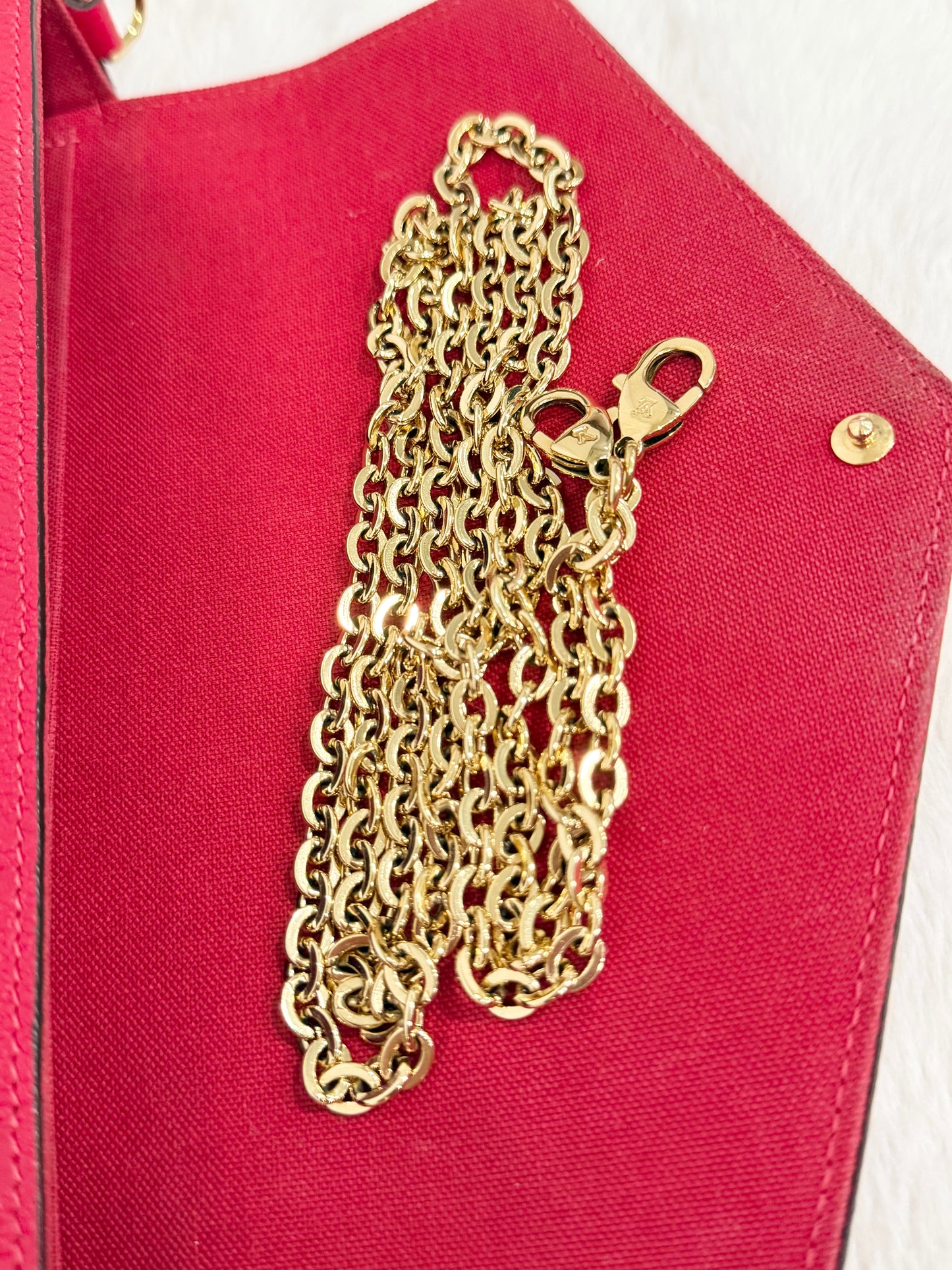 Louis Vuitton Felicie Pochette Mono Empreinte Scarlet Red