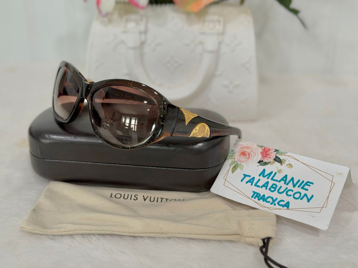 Louis Vuitton Brown Speckling Acetate Frame Iris PM Sunglasses-Z0332W