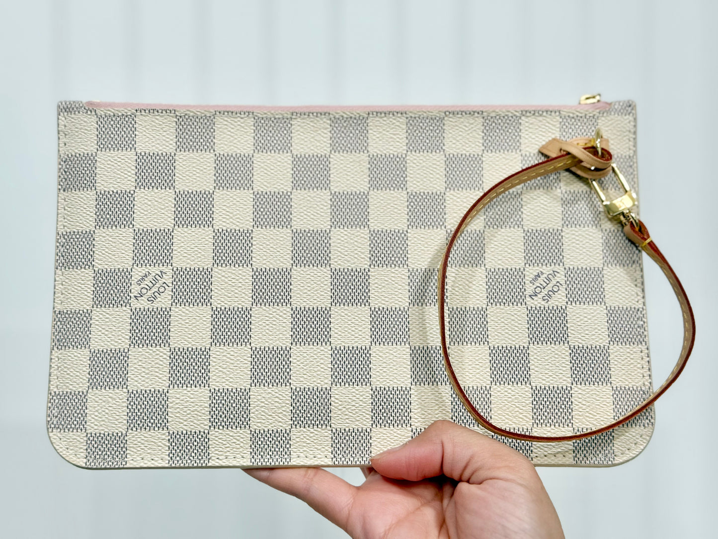 Louis Vuitton Neverfull MM/GM Damier Azur Rose Ballerine Pouch