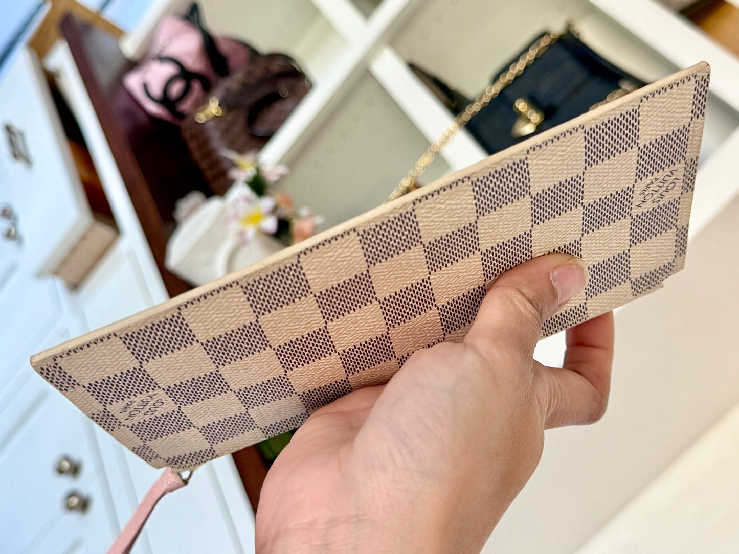 Louis Vuitton Pochette Felicie Damier Azur Rose Ballerine