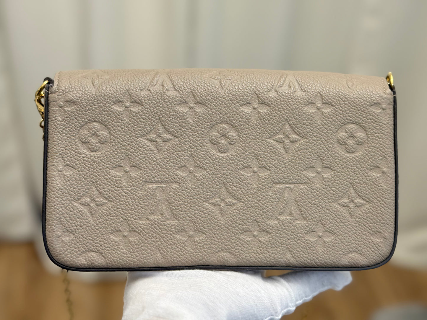 Louis Vuitton Felicie Pochette Empreinte Turtledove Full Set