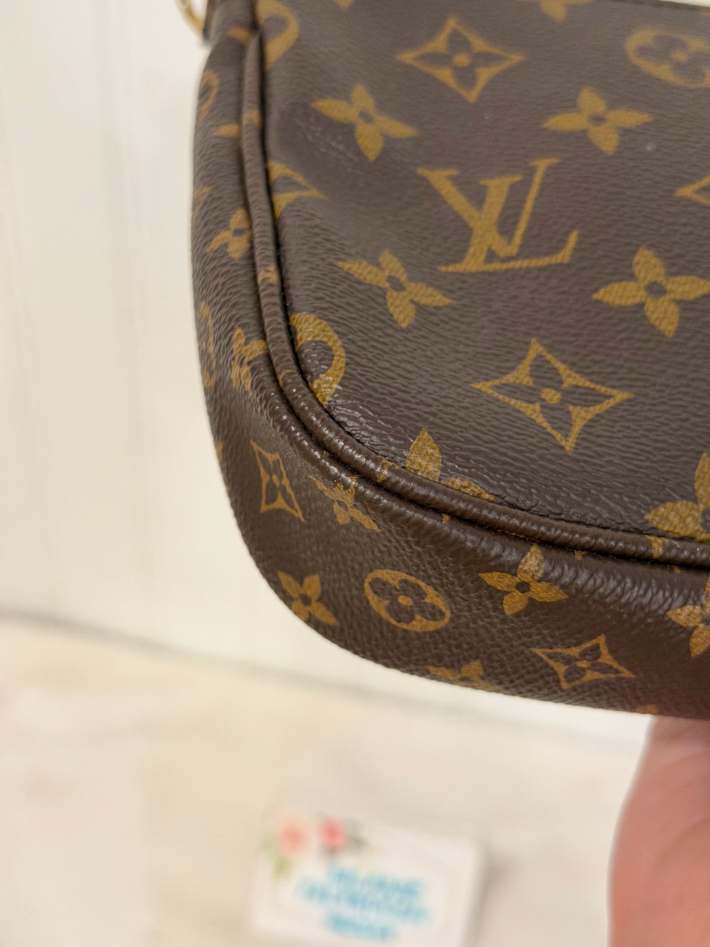 Louis Vuitton Multi Pochette Mono with Pink/Rose Adjustable Jacquard Strap