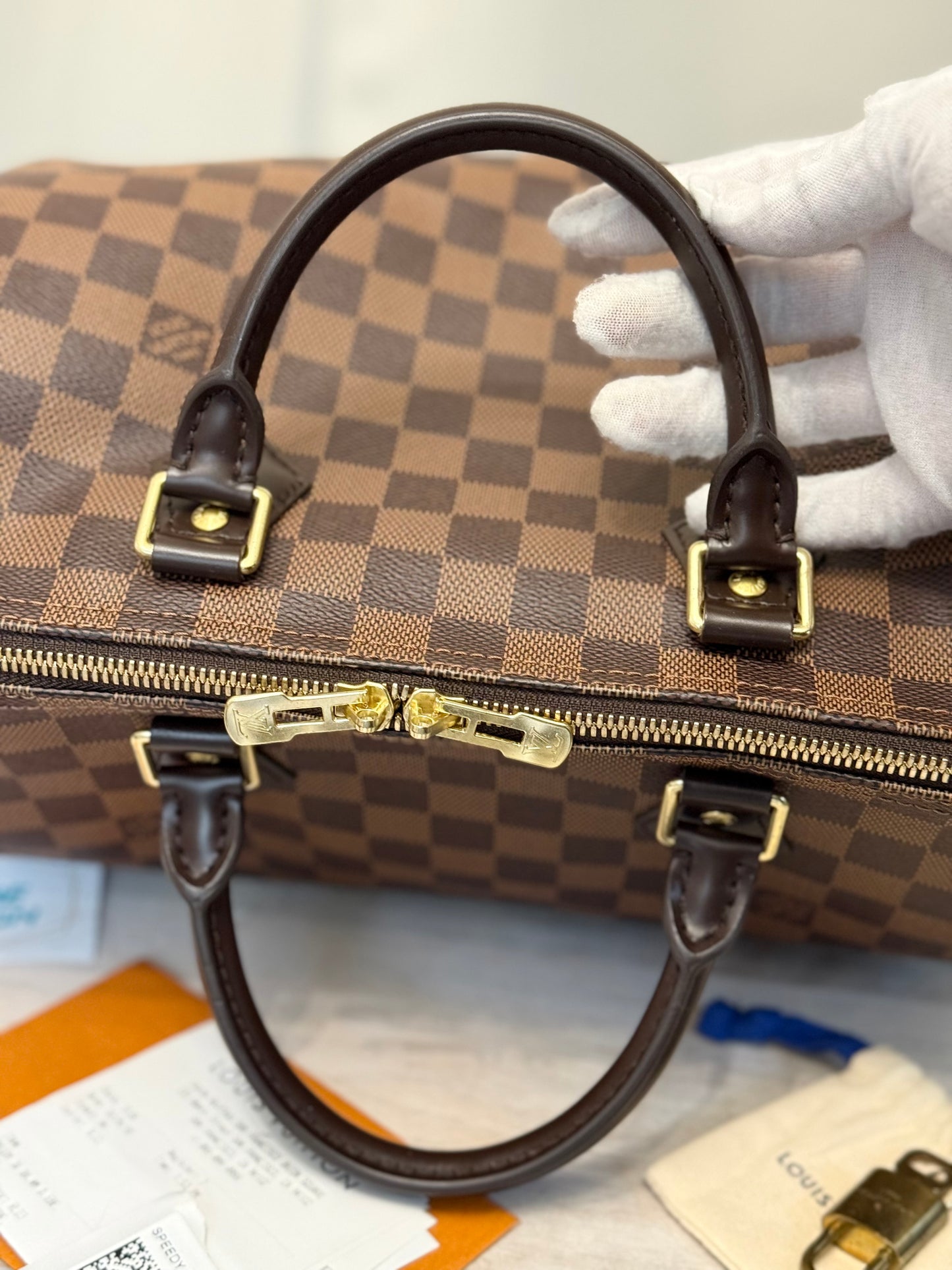 Louis Vuitton Speedy 30 Bandouliere Damier Ebene