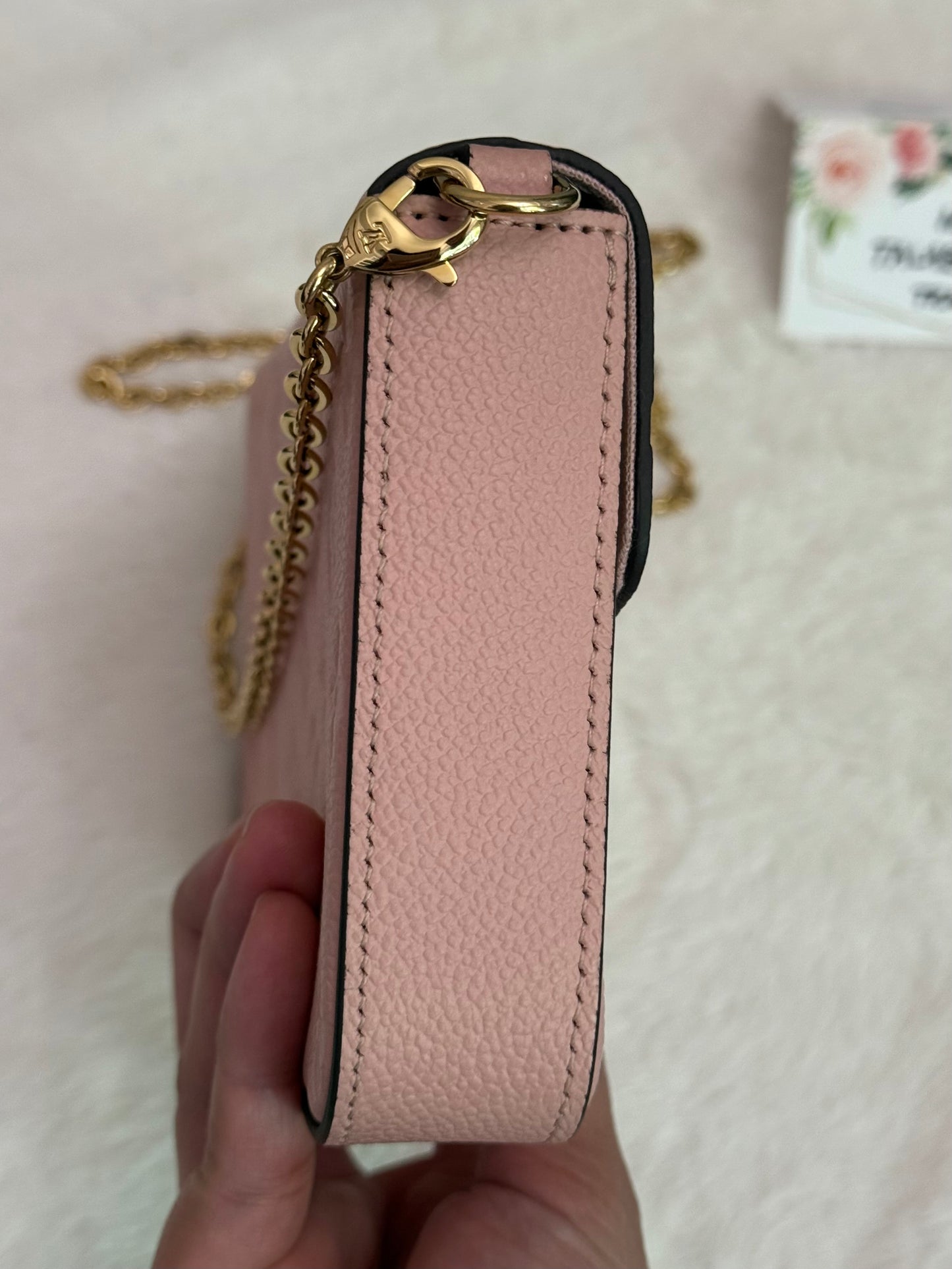 Louis Vuitton Felicie Pochette in Empreinte Rose Poudre Bag Only