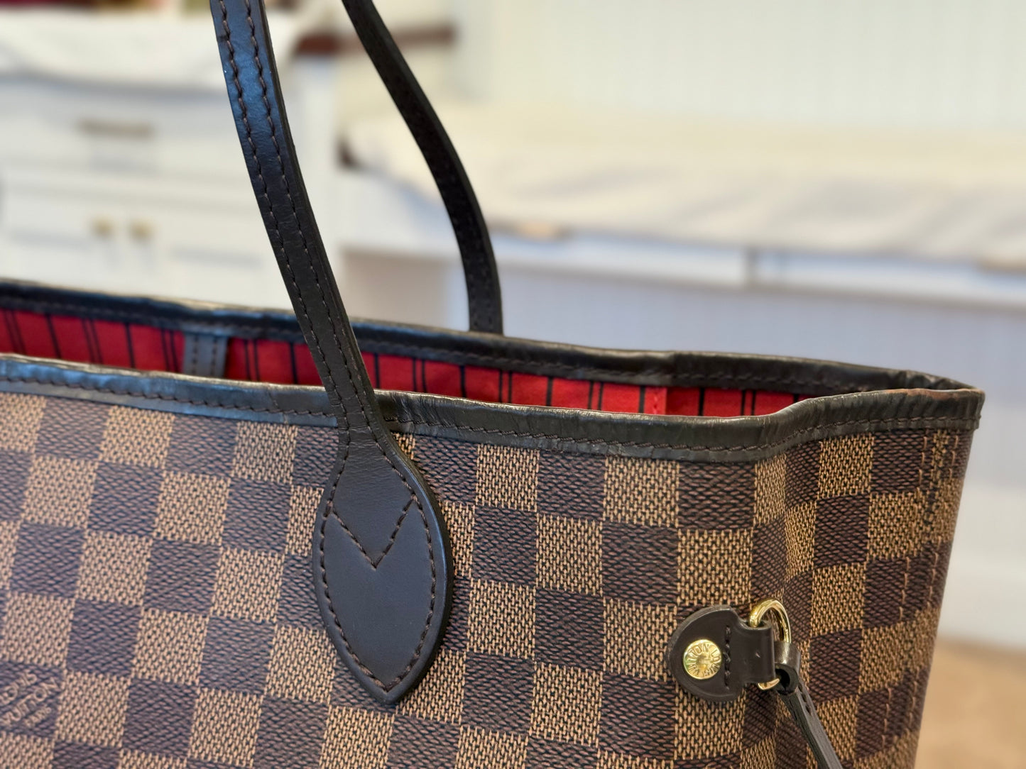 Louis Vuitton Neverfull MM Damier Ebene Cerise