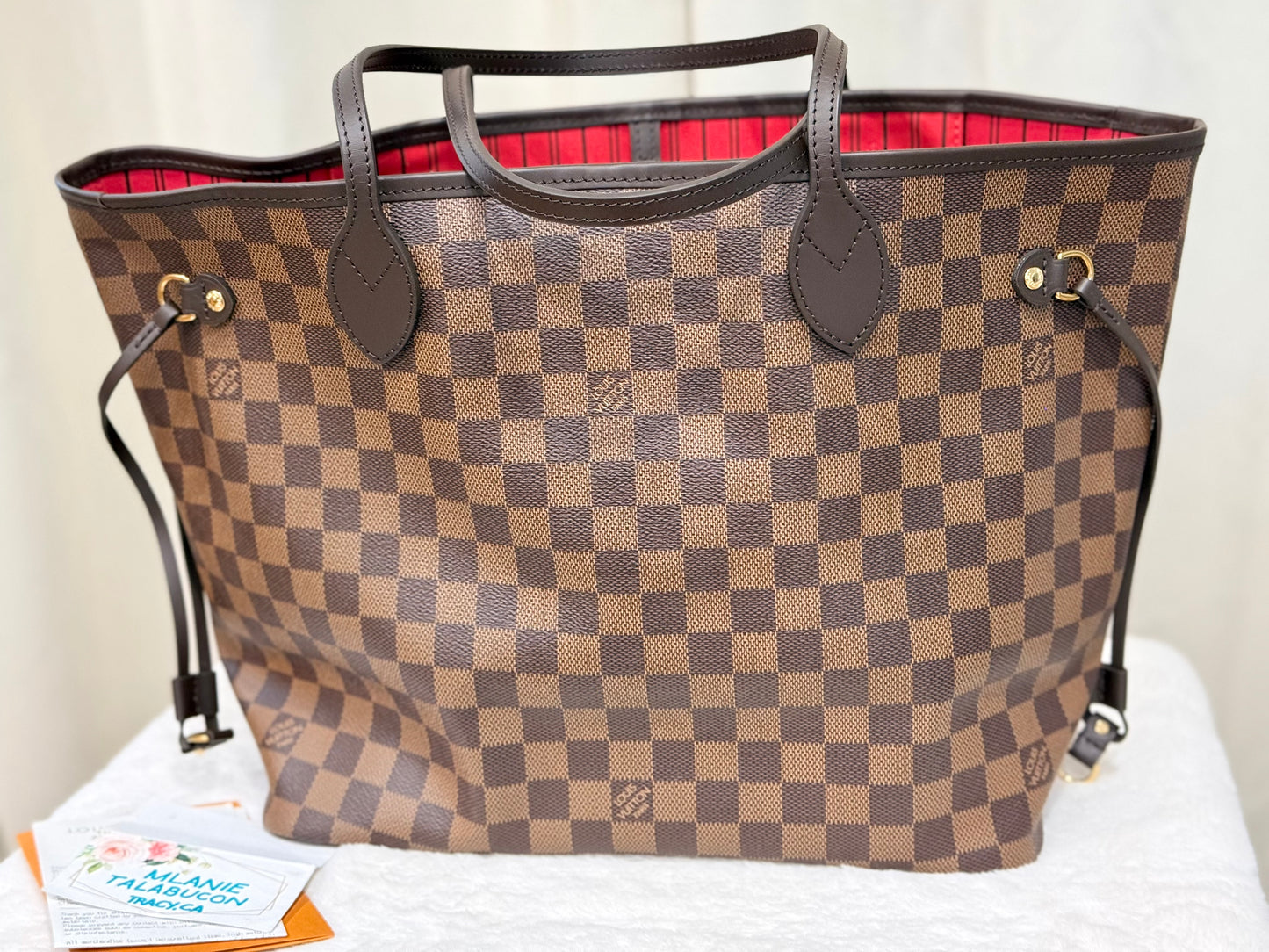 Louis Vuitton Neverfull MM Damier Ebene Cerise