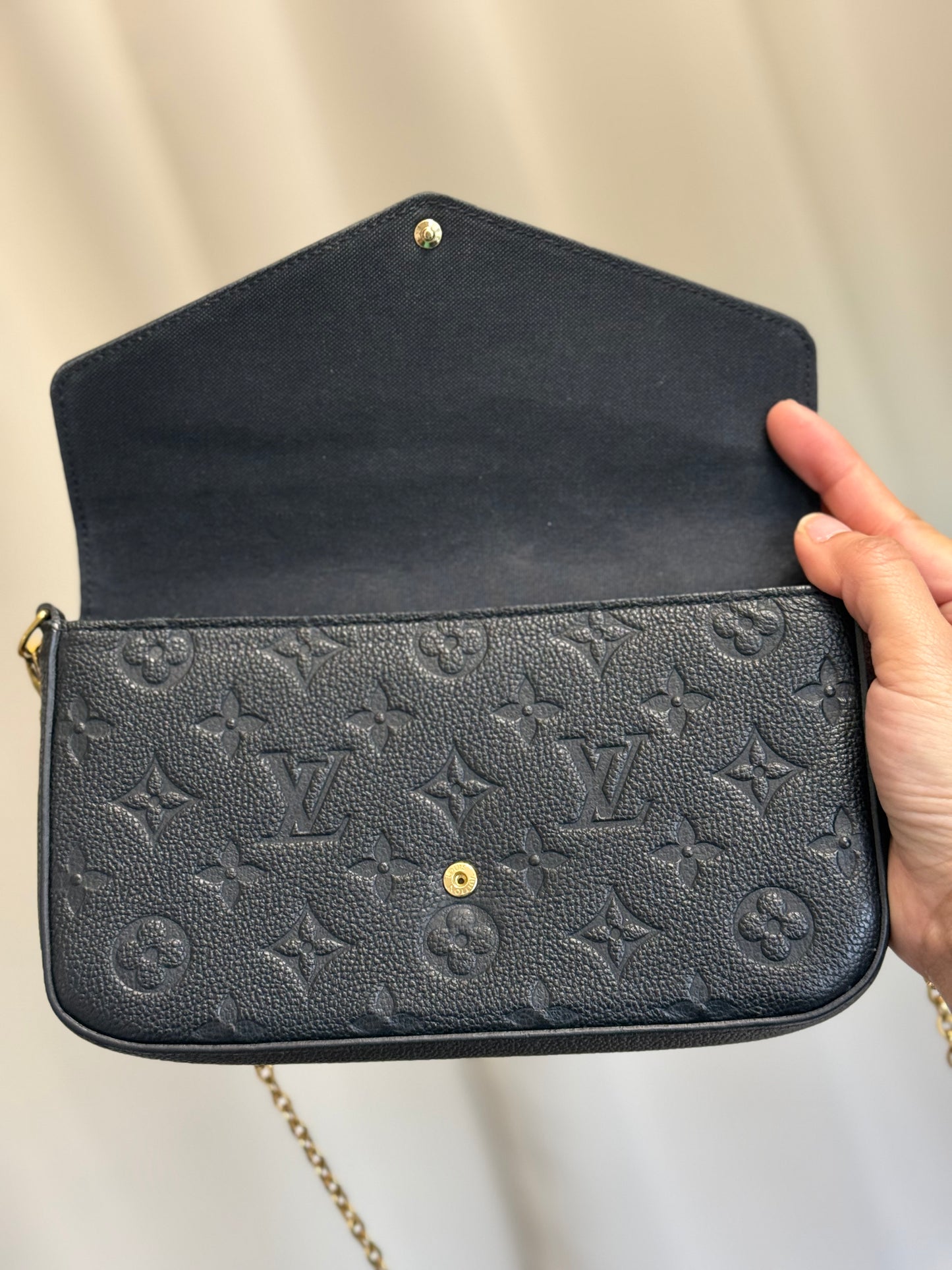 Louis Vuitton Felicie Pochette Black Mono Empreinte