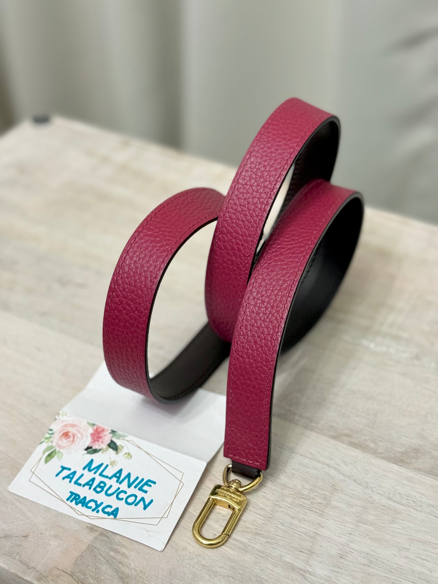 Louis Vuitton Bond Street Reversible Brown/Bordeaux Leather Non Adjustable Strap