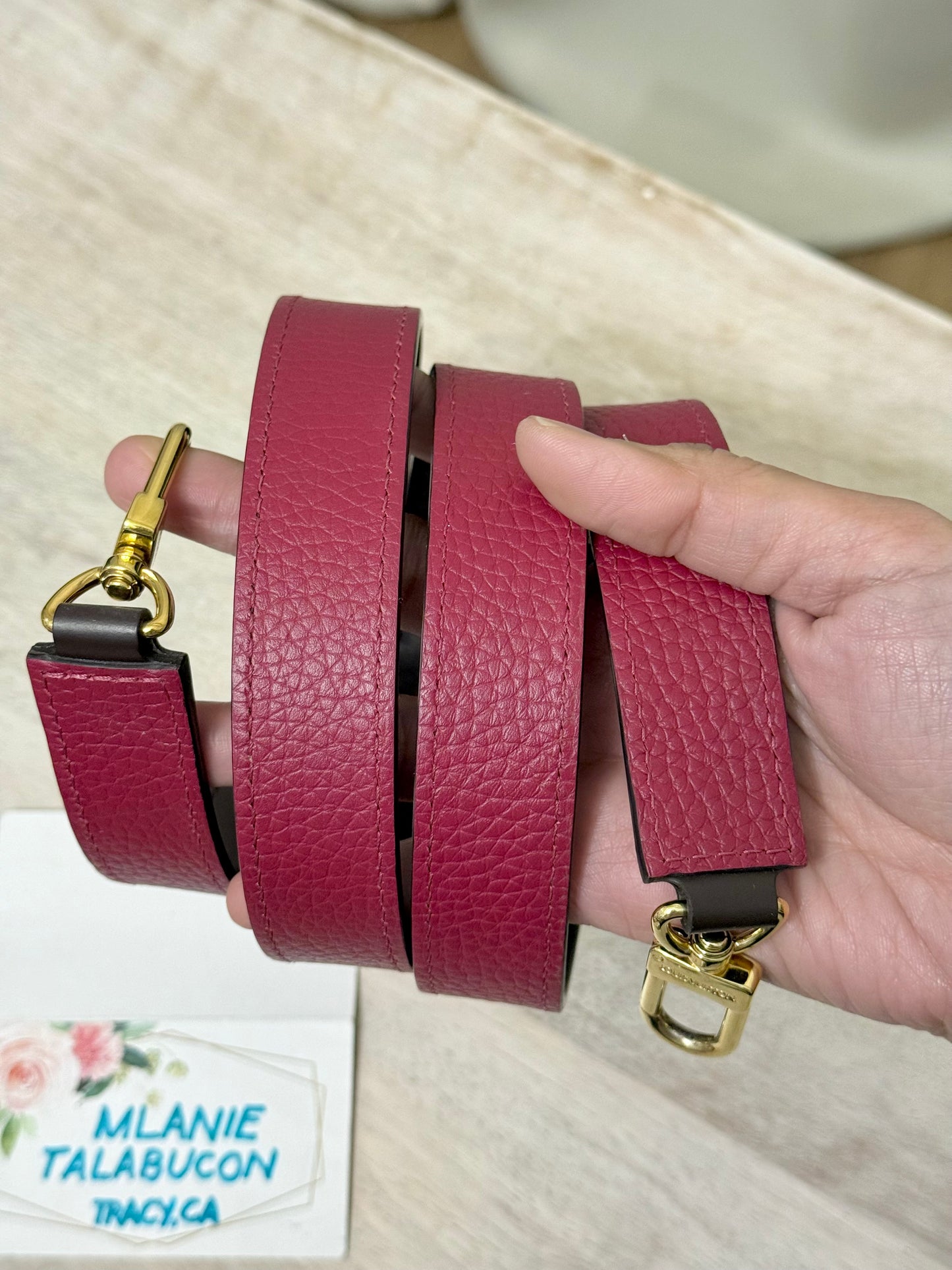 Louis Vuitton Bond Street Reversible Brown/Bordeaux Leather Non Adjustable Strap