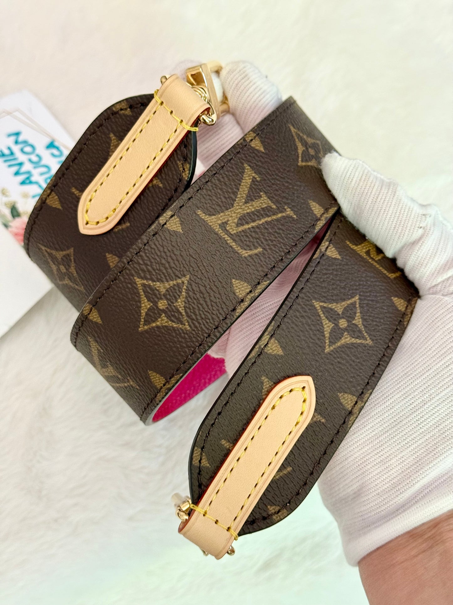 Louis Vuitton Neverfull Bandouliere Inside Out MM Mono Rose Pondichery