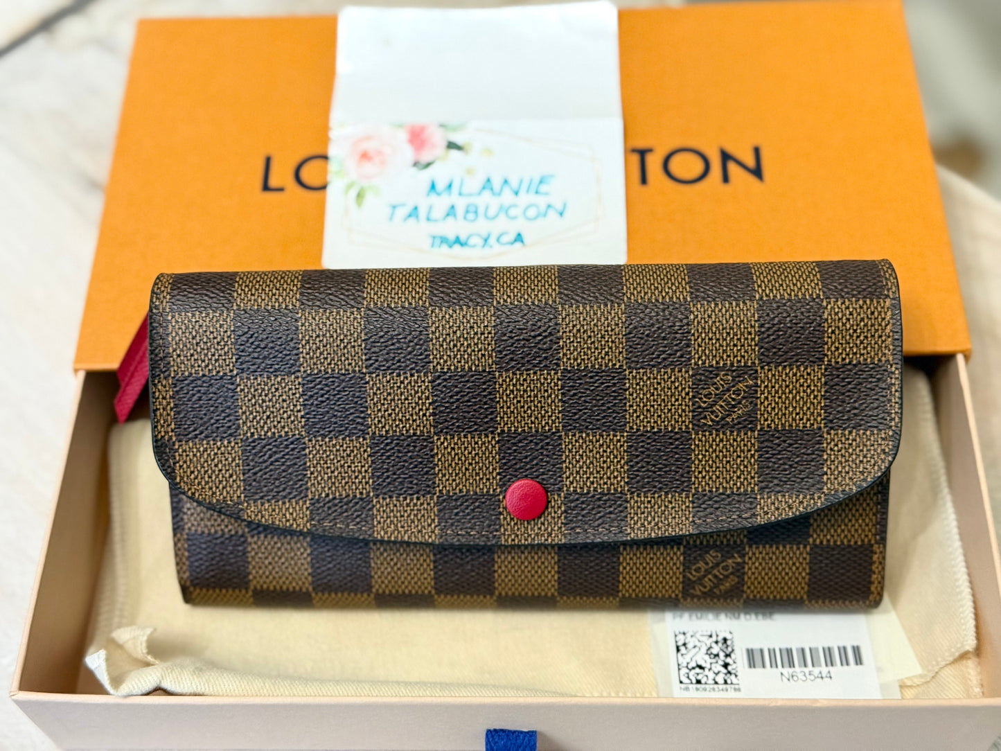 Louis Vuitton Emilie Wallet DE Cerise
