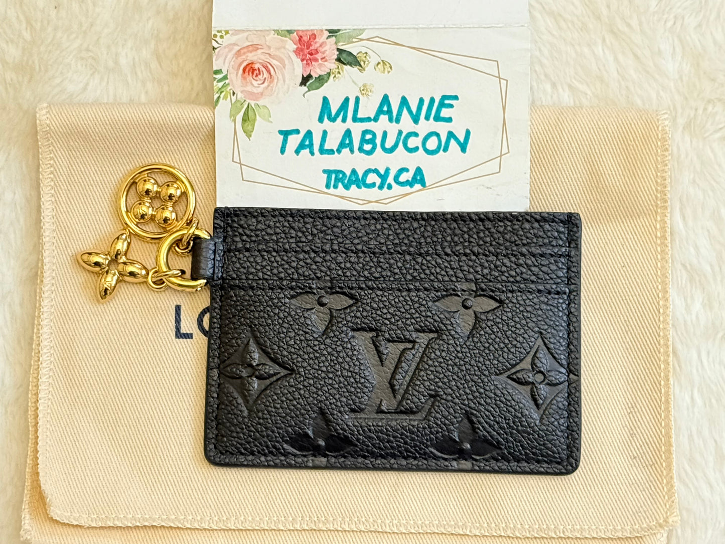 Louis Vuitton Charms Card Holder Black Empreinte