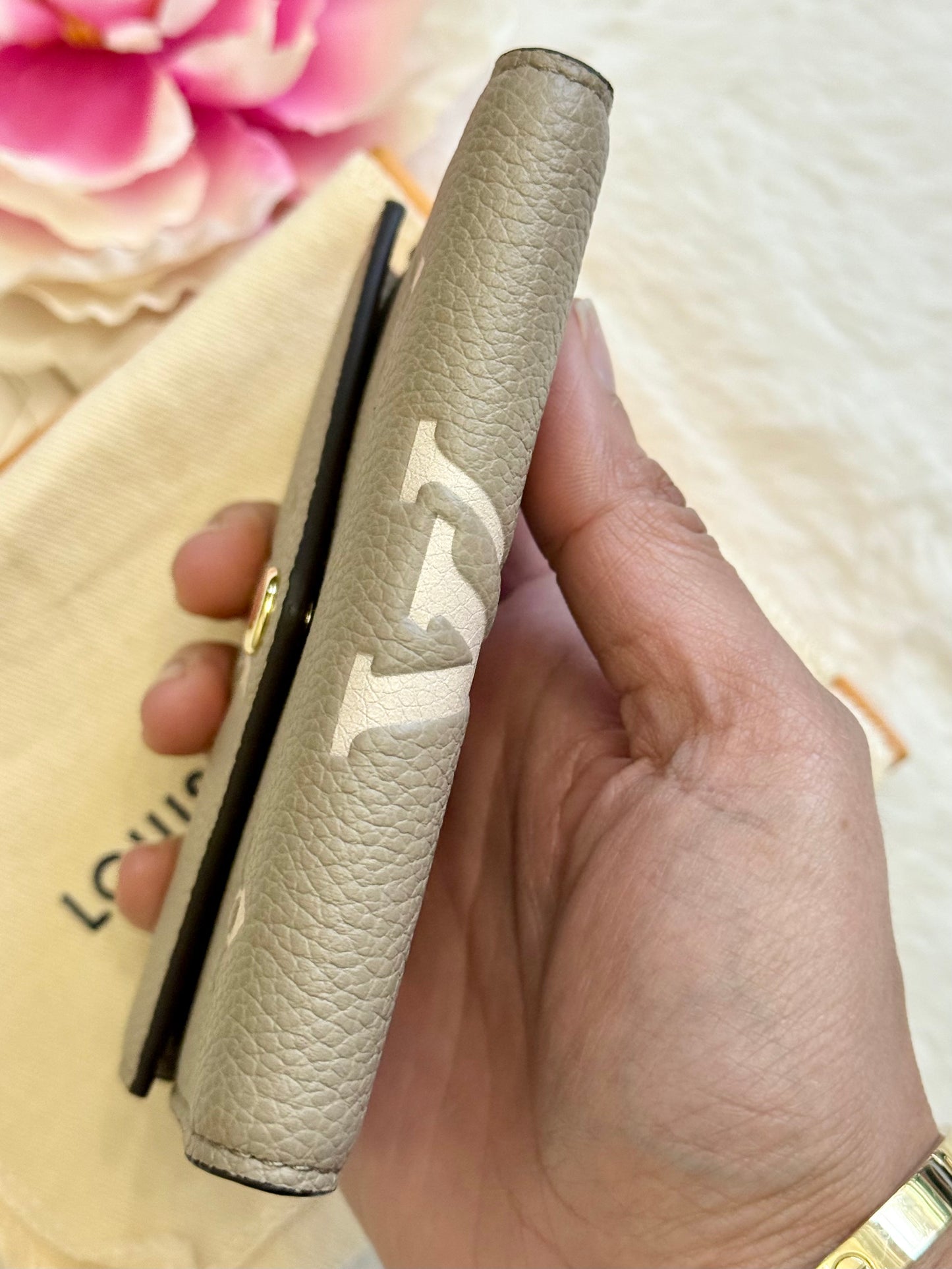 Louis Vuitton Victorine Giant Empreinte Bicolor Dove/Creme Wallet ~ BRAND NEW!