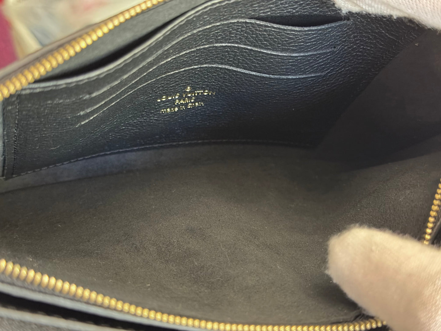 Louis Vuitton Double Zip Pochette Black Empreinte