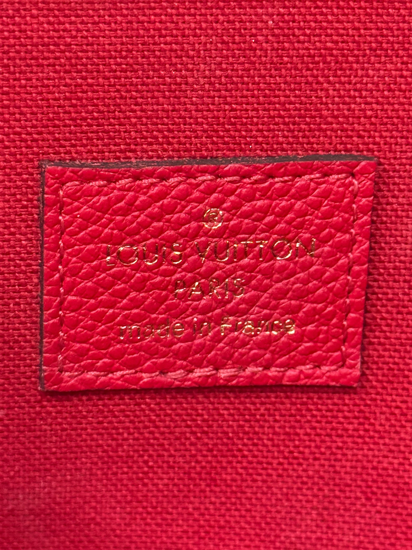 Louis Vuitton Felicie Pochette Mono Empreinte Scarlet Red