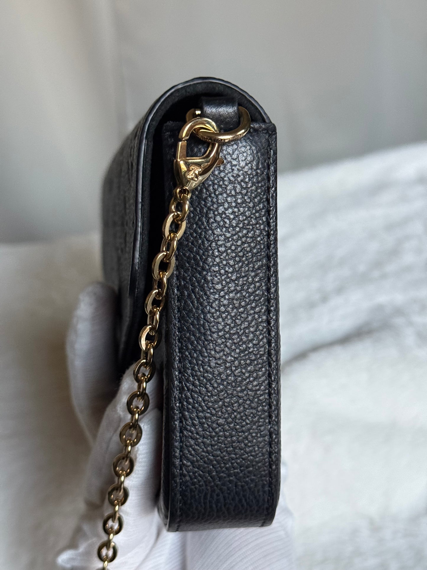 Louis Vuitton Felicie Pochette in Mono Empreinte Noir/Black with Inserts