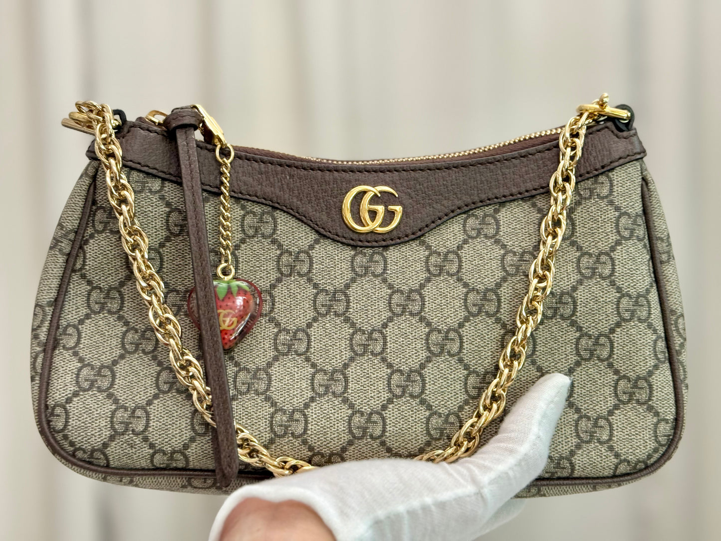 Gucci GG Supreme Ophidia Small Strawberry Bag Limited Edition