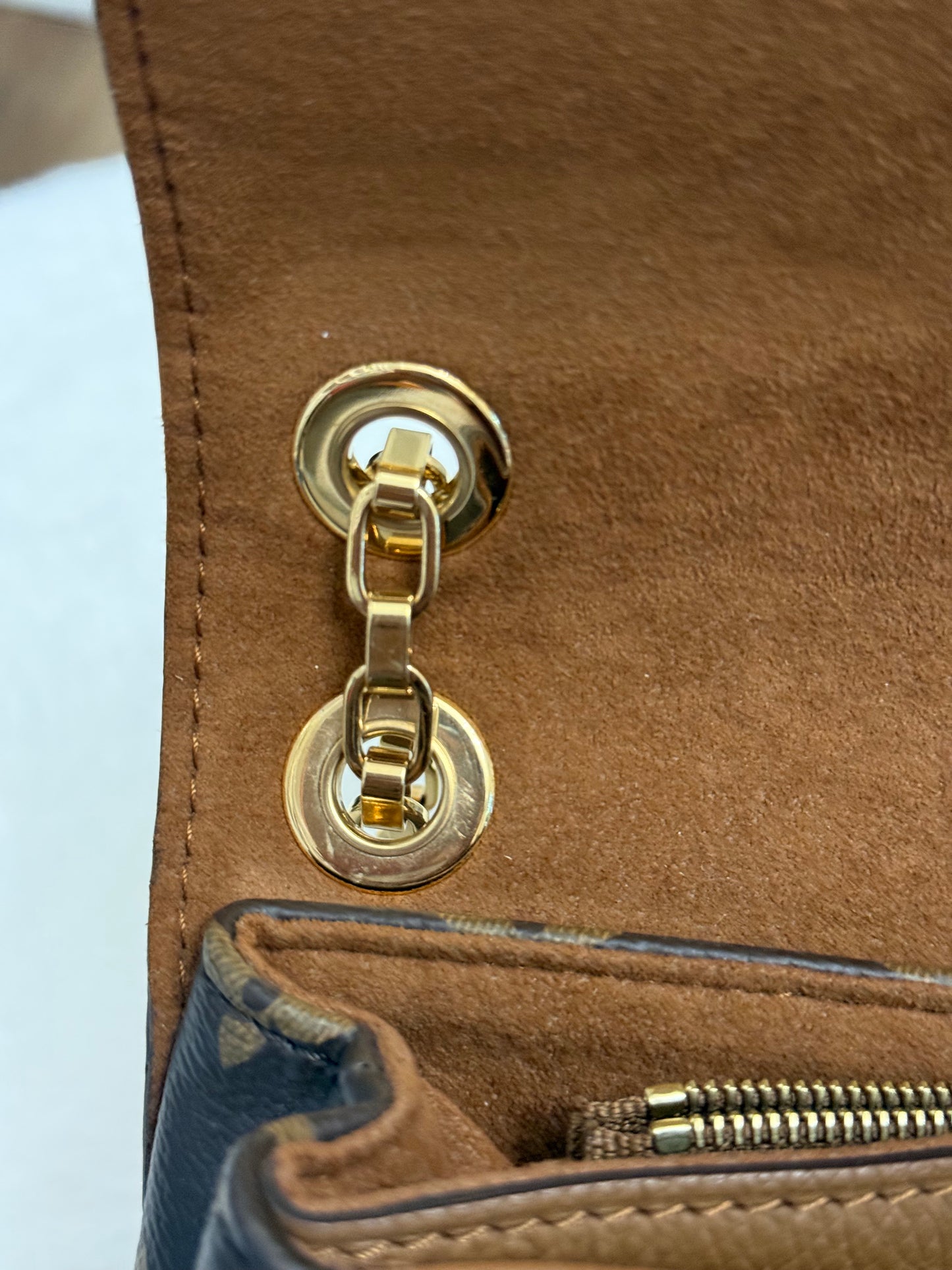 Louis Vuitton Pallas Chain Mono with Havane Leather