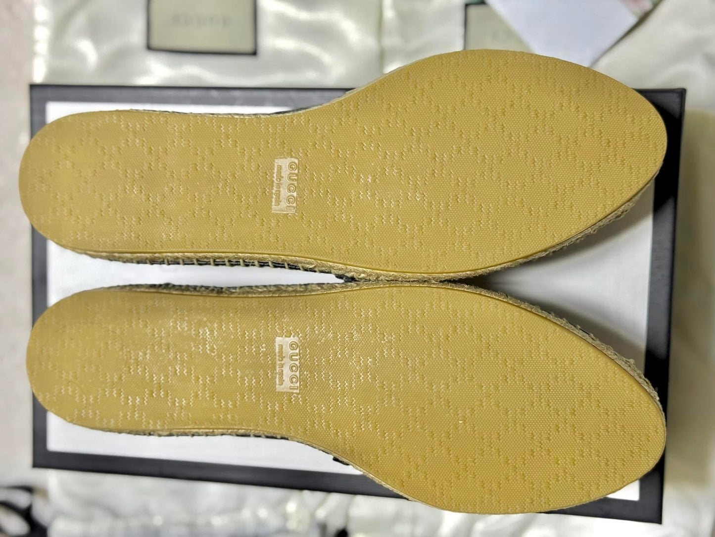 Gucci 567106 Microguccissima Black Leather Espadrilles Size 39.5