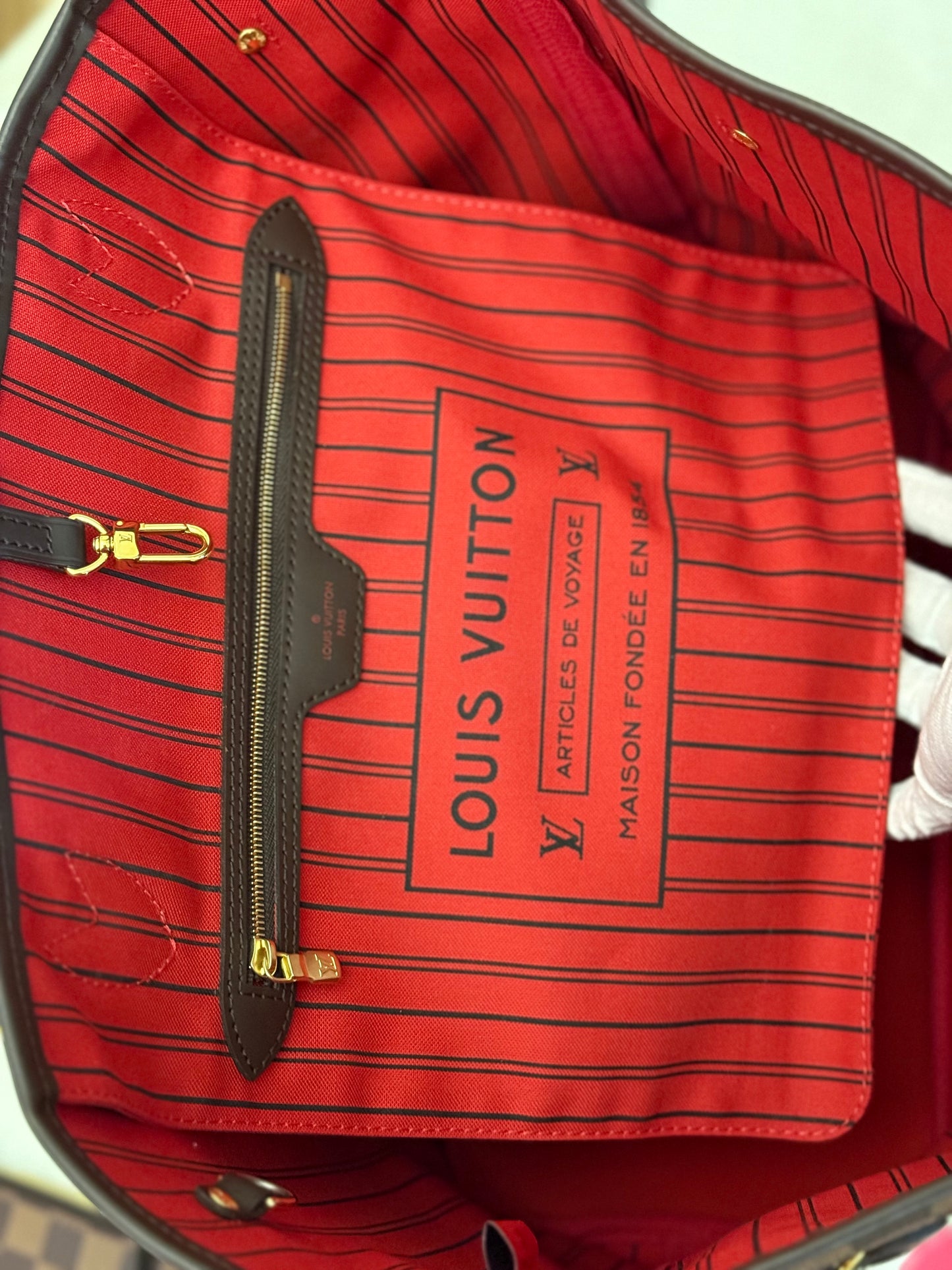Louis Vuitton Neverfull MM DE Set (Bag and Pouch)
