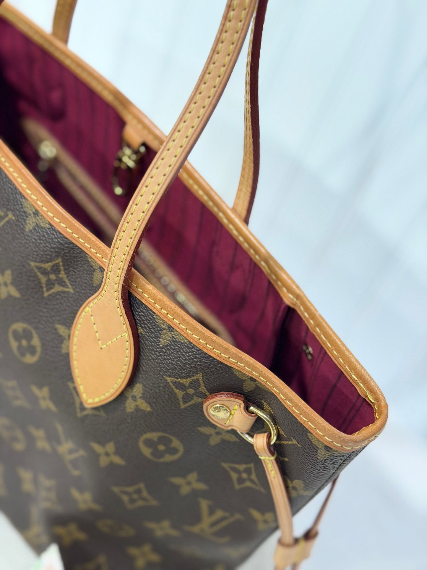 Louis Vuitton Neverfull PM Mono Fuchsia FULL SET