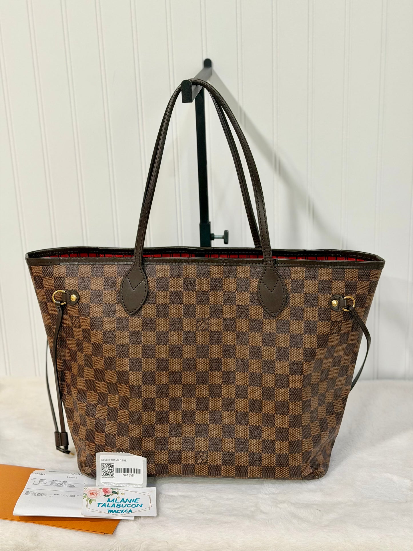 Louis Vuitton Neverfull MM DE Set (Bag and Pouch)