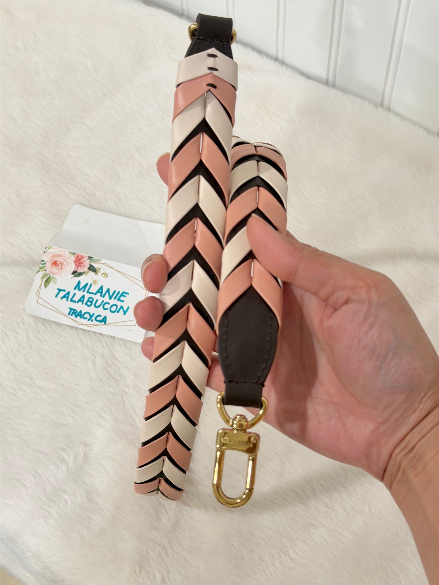 Louis Vuitton Neverfull MM Braided Damier Ebene Rose Quartz