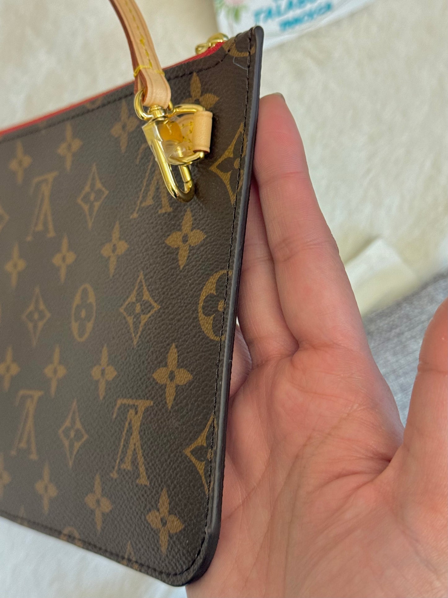 Louis Vuitton Neverfull MM Mono Cherry Bag and Pouch