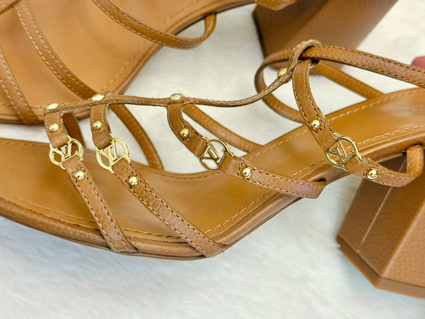 Louis Vuitton Roma Sandals Cognac Size 40