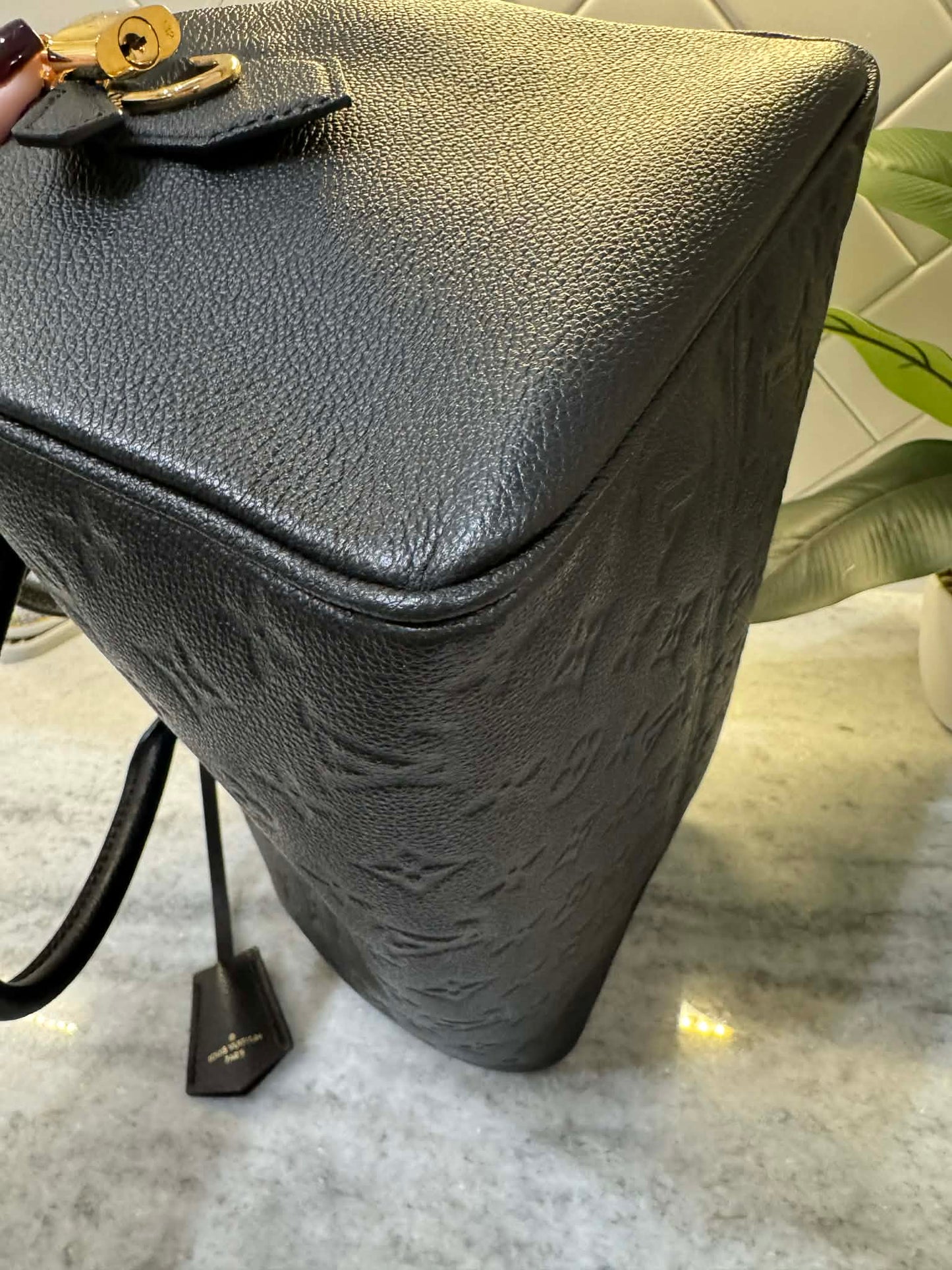Louis Vuitton Speedy 30 Bandouliere Mono Empreinte Black