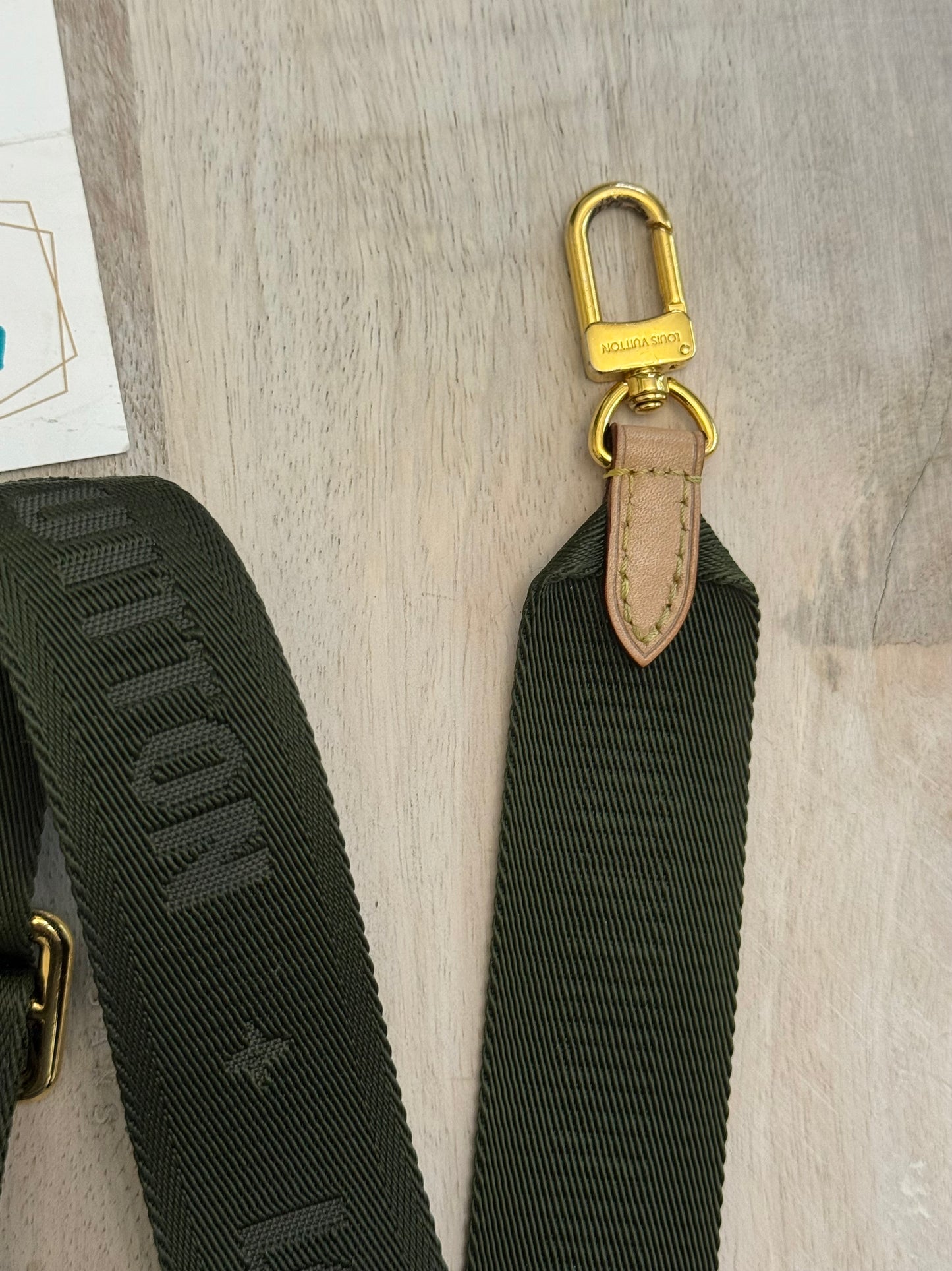 Louis Vuitton Jacquard Guitar Khaki Adjustable Strap