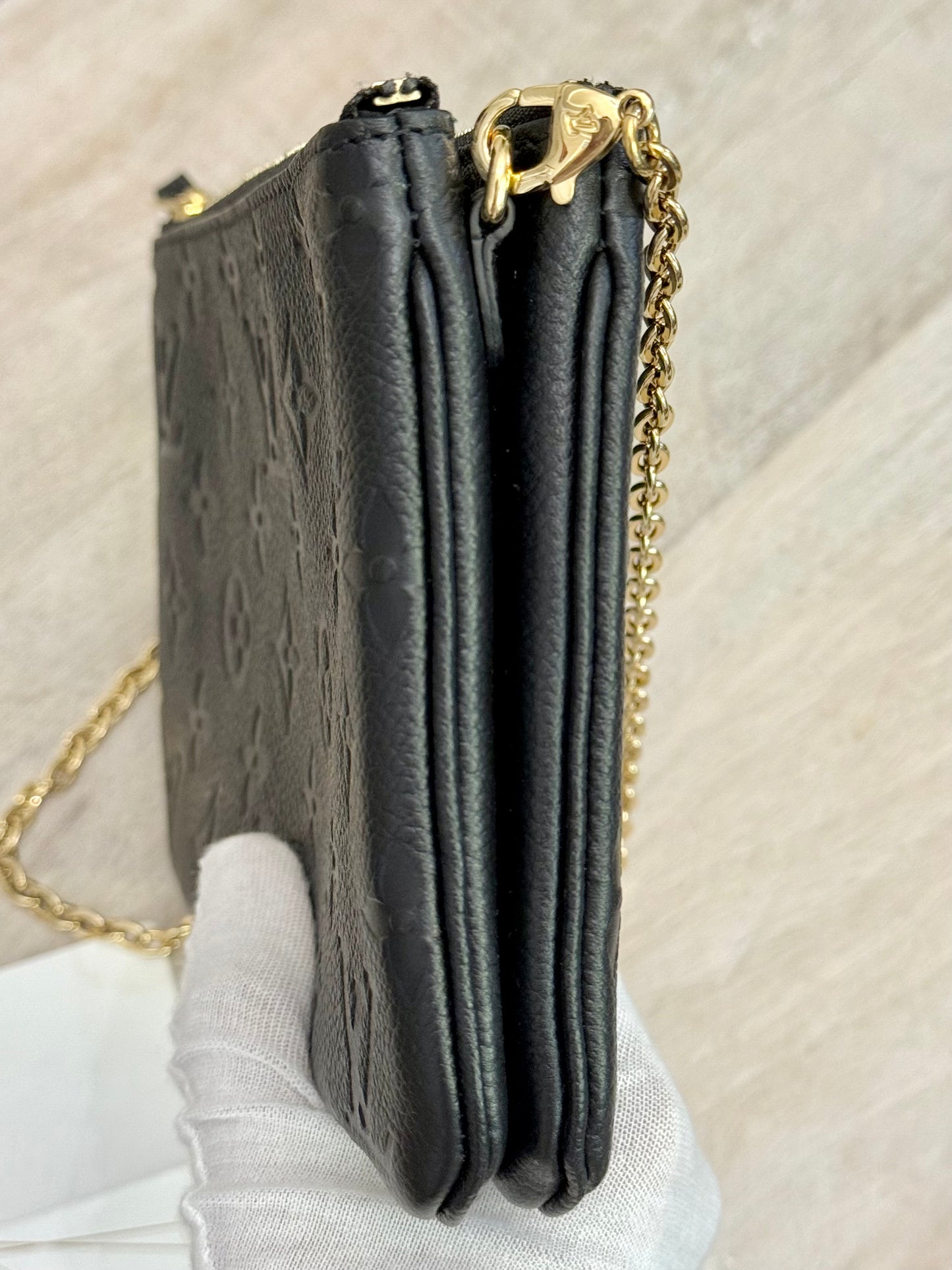Louis Vuitton Double Zip Pochette Black Empreinte