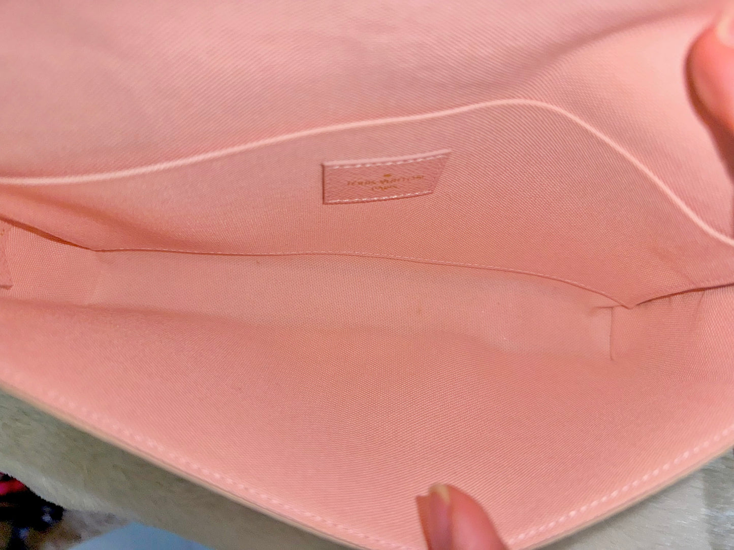 Louis Vuitton Pochette Felicie Damier Azur Rose Ballerine
