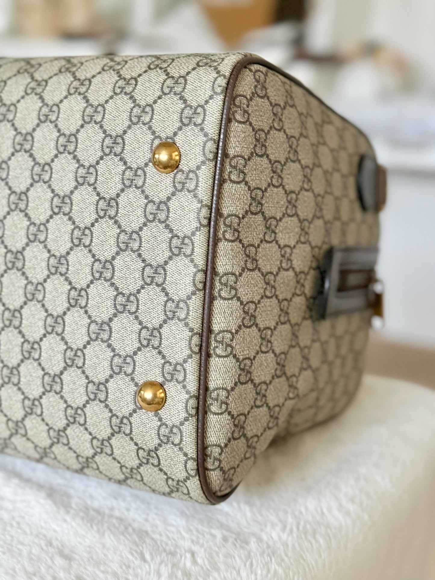 Gucci Ophidia GG Carry-On Supreme Beige Canvas Duffel/Luggage