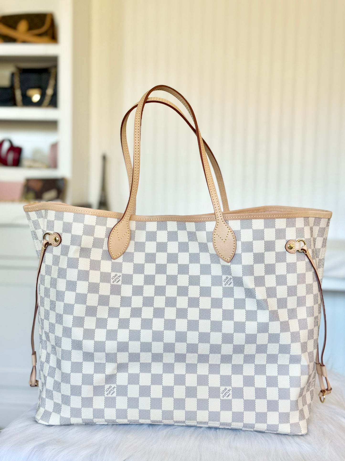 Louis Vuitton Neverfull GM in Damier Azur  Rose Ballerine MINT
